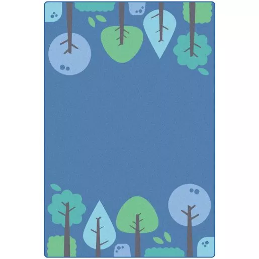 Tranquil Trees Blue 6' x 9' Rectangle Premium Carpet