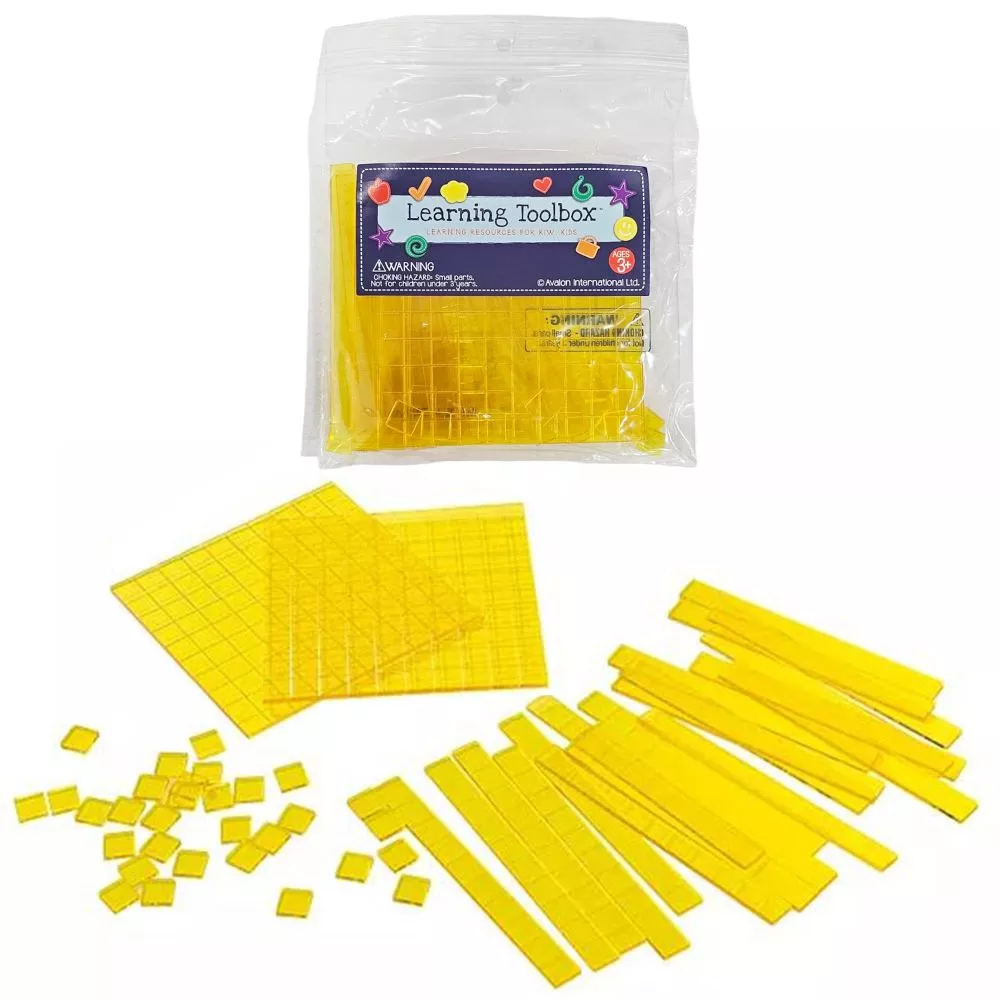 Transparent Yellow Base Ten Set 32pc