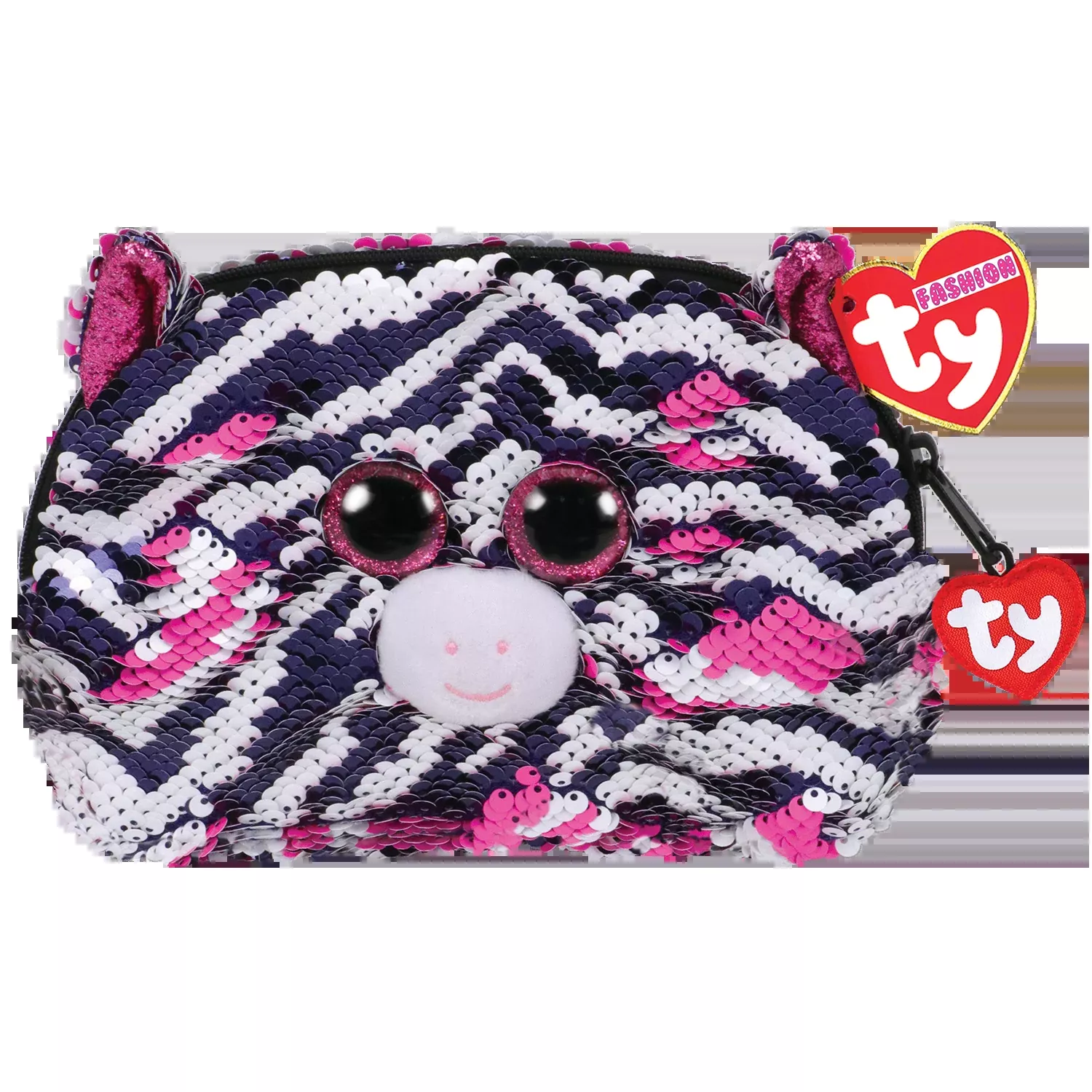 Ty Zoey Reversible Sequin Zebra Accessory Bag
