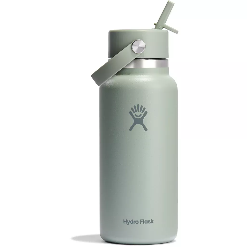 Wide Water Bottle with Flex Straw Cap