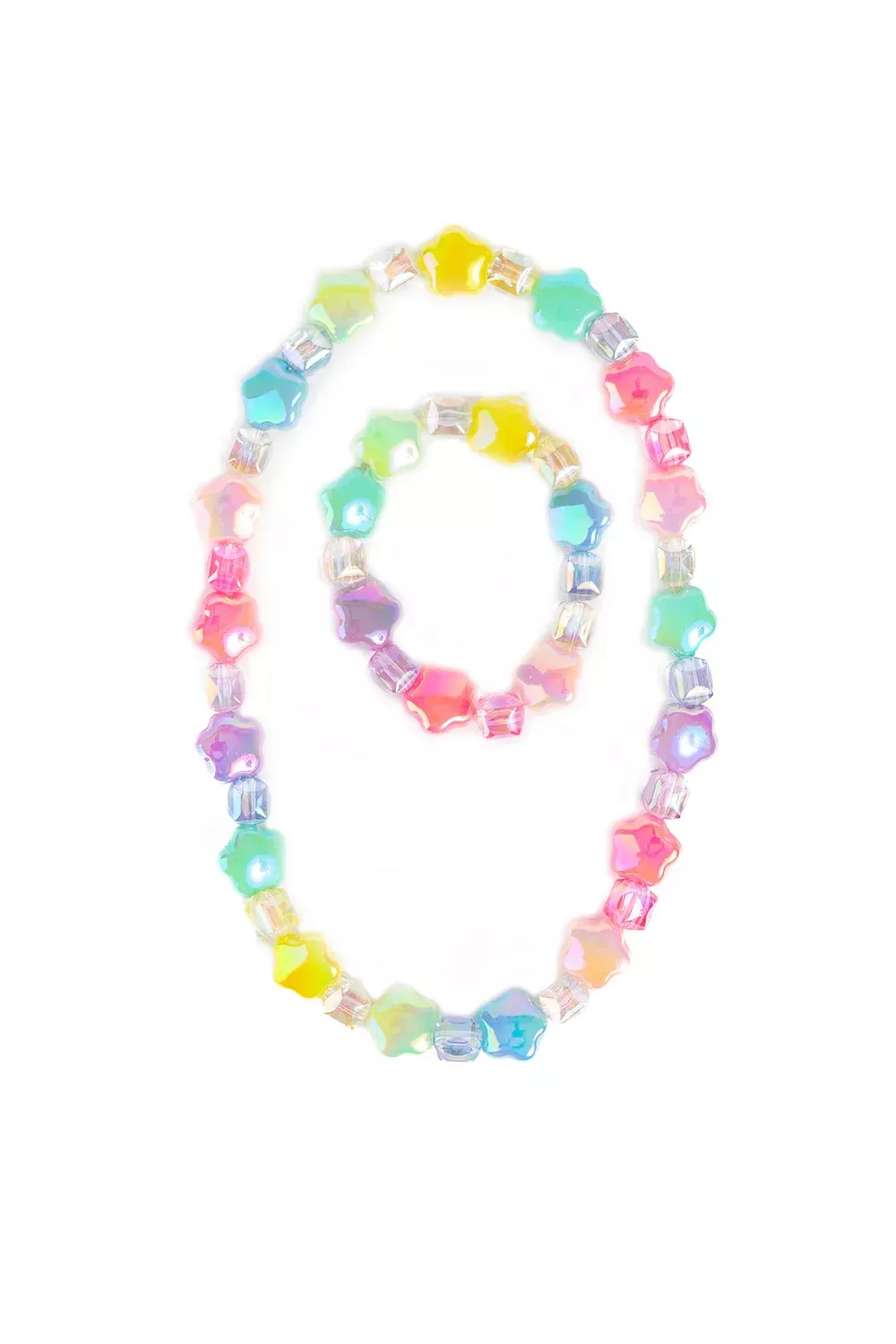 Wish Upon a Rainbow Star Necklace & Bracelet Set, 2pc