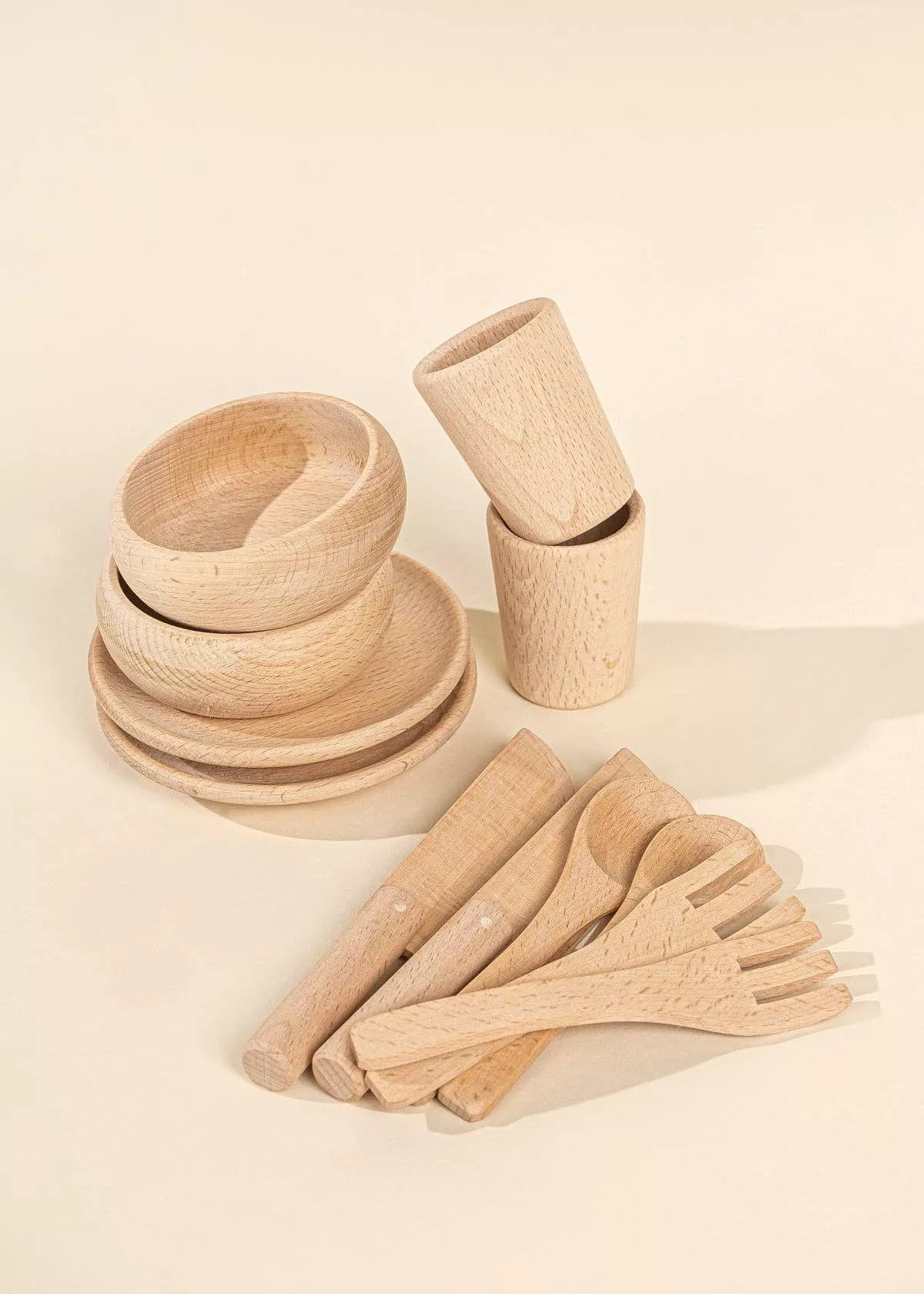 Wooden 12 Piece Dinnerware Playset