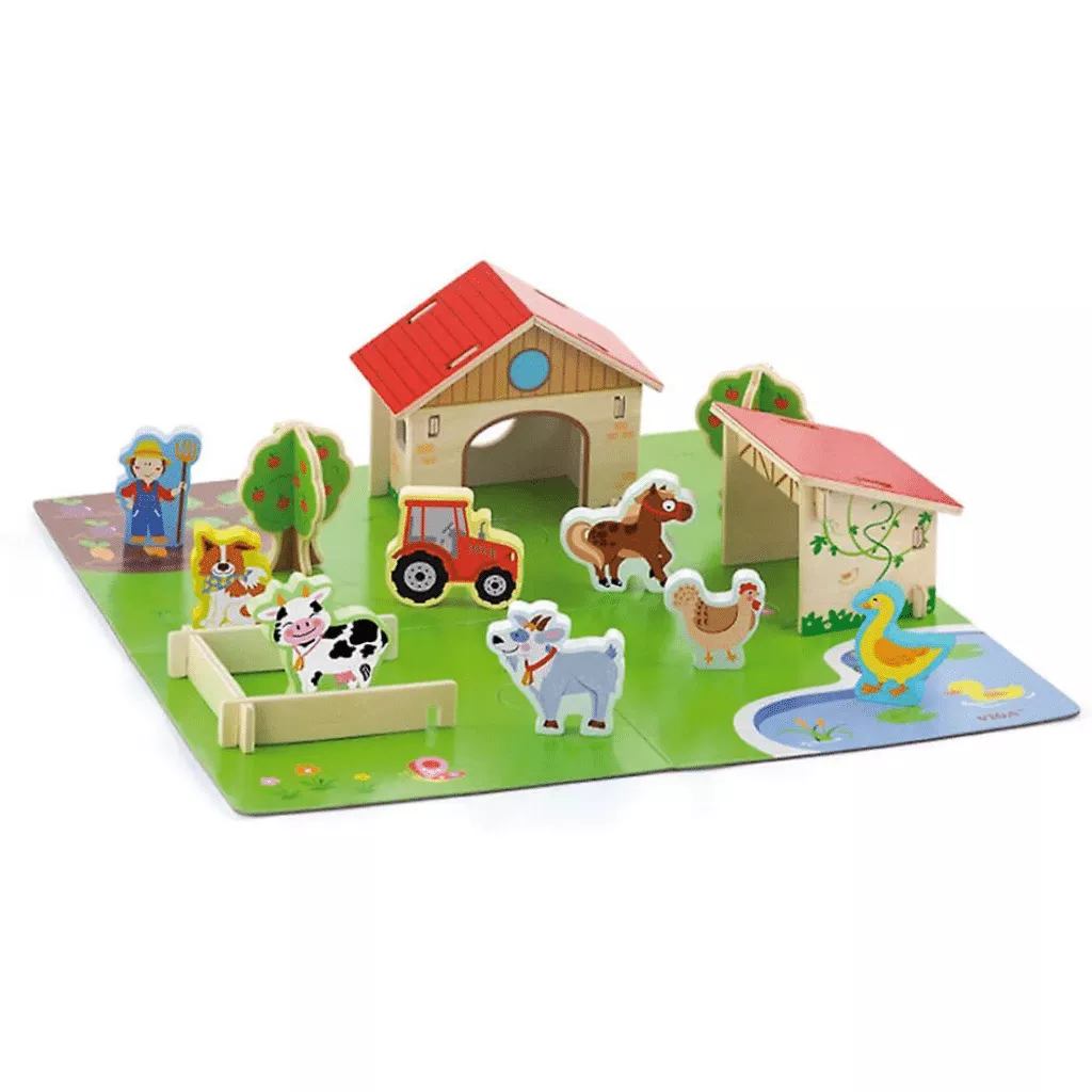 Wooden 3D Farm Playset