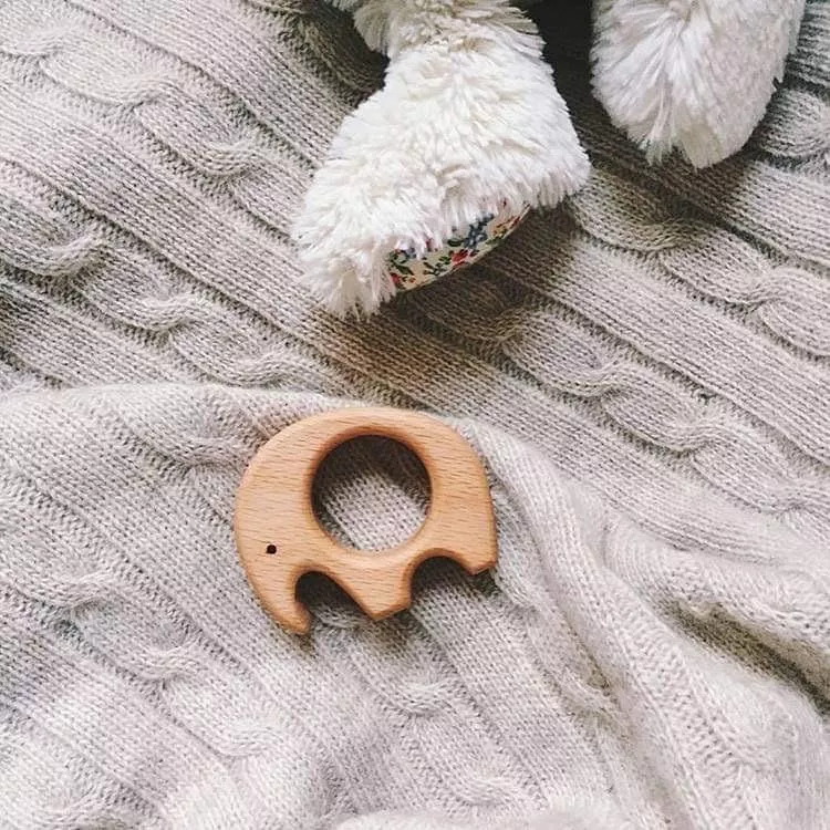 Wooden Elephant Teether by Avdar