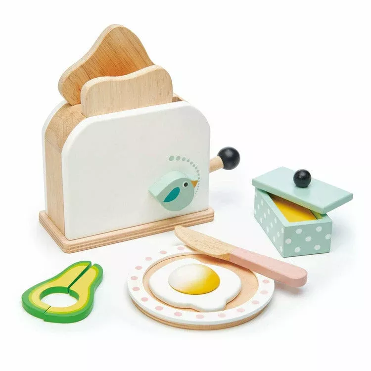 Wooden Mini Chef Breakfast Toaster Set