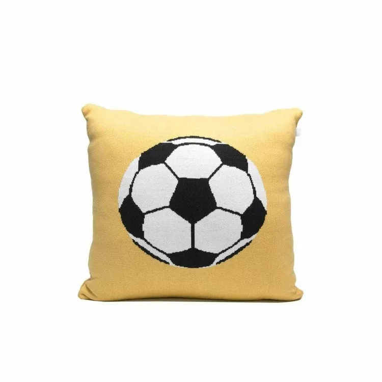 Yellow Soccer Ball Pillow